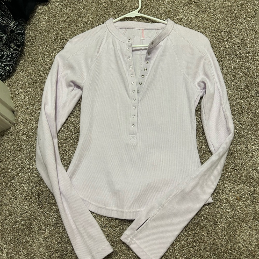 Free People Light Purple Long Sleeve Top